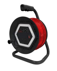CORD REEL WITH BUILT-IN LED WORK LIGHT