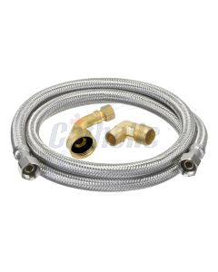48" DISHWASHER SUPPLY HOSE with 3/8" & 3/4" BRASS ELBOW
