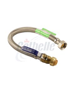 18" WATER HEATER SUPPLY HOSE & 1/2" PUSH-FIT VALVE END