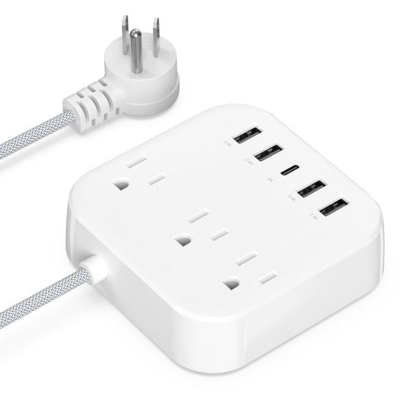 NEW! Table-Top 3-Outlet Charging Station with 5 USB Ports